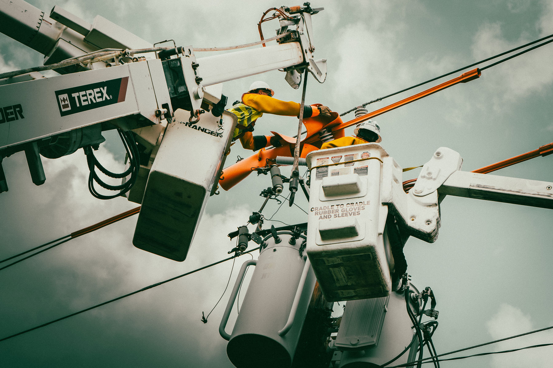 Premium Utility Contractor Crews Transmission Distribution Working